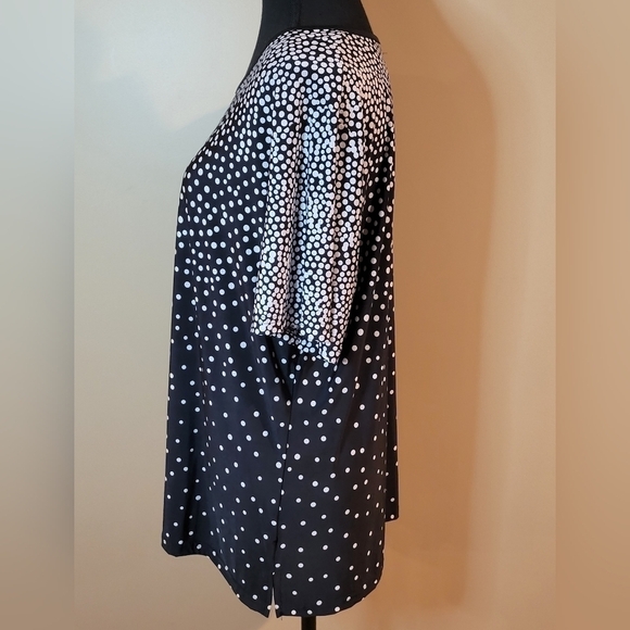 FIORI Polka Dot Short Sleeved Top, Crewneck, Size 1XL - Picture 3 of 10